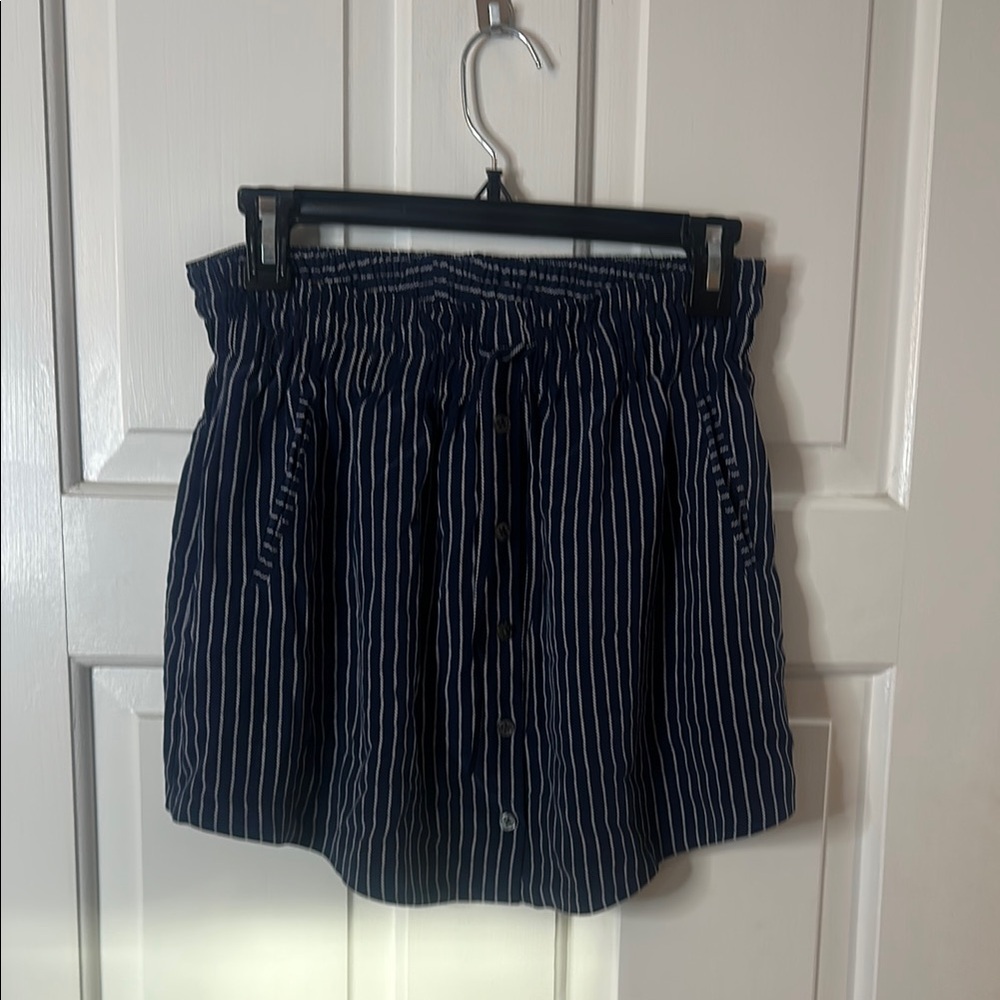 Joie Navy and White Striped Skirt